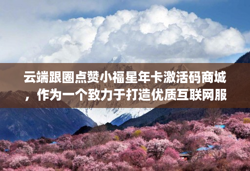 云端跟圈点赞小福星年卡激活码商城,作为一个致力于打造优质互联网服务的平台
