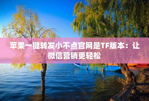 苹果一键转发小不点官网是TF版本:让微信营销更轻松