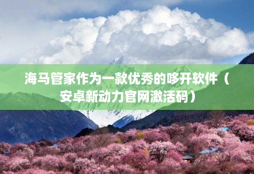 海马管家作为一款优秀的哆开软件(安卓新动力官网激活码)