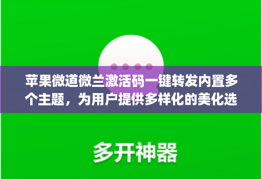 苹果微道微兰激活码一键转发内置多个主题,为用户提供多样化的美化选择
