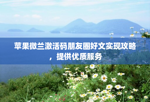 苹果微兰激活码朋友圈好文实现攻略,提供优质服务