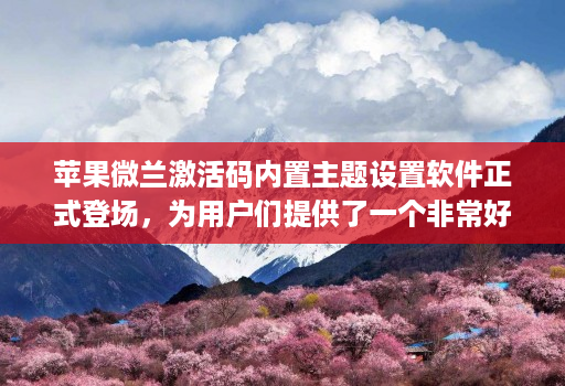 苹果微兰激活码内置主题设置软件正式登场,为用户们提供了一个非常好的解决方案