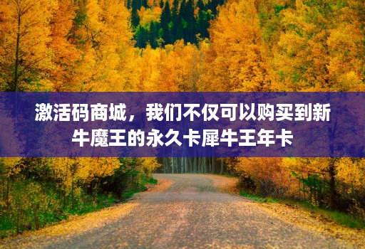 激活码商城,我们不仅可以购买到新牛魔王的永久卡犀牛王年卡 激活码商城,我们不仅可以购买到新牛魔王的永久卡犀牛王年卡
