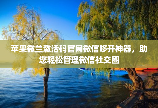 苹果微兰激活码官网微信哆开神器,助您轻松管理微信社交圈