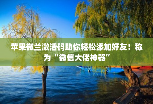 苹果微兰激活码助你轻松添加好友!称为“微信大佬神器”
