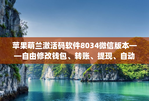 苹果萌兰激活码软件8034微信版本——自由修改钱包、转账、提现、自动加群好友消息小尾巴