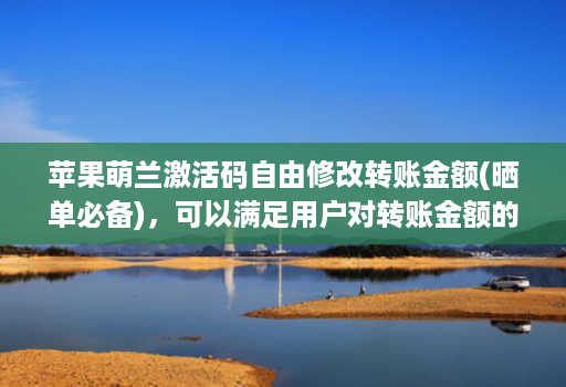 苹果萌兰激活码自由修改转账金额(晒单必备),可以满足用户对转账金额的自由修改需求
