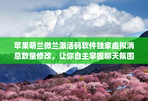 苹果萌兰微兰激活码软件独家虚拟消息数量修改,让你自主掌握聊天氛围