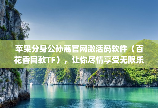 苹果分身公孙离官网激活码软件(百花香同款TF),让你尽情享受无限乐趣的软件