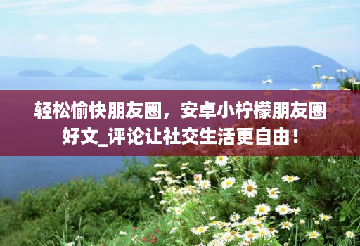轻松愉快朋友圈,安卓小柠檬朋友圈好文_评论让社交生活更自由!