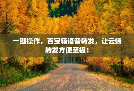 一键操作,百宝箱语音转发,让云端转发方便至极! 一键操作,百宝箱语音转发,让云端转发方便至极!