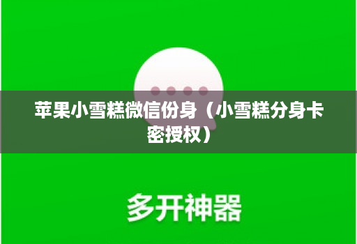 苹果小雪糕微信份身(小雪糕分身卡密授权)