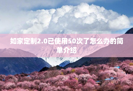 如家定制2.0已使用50次了怎么办的简单介绍 如家定制2.0已使用50次了怎么办的简单介绍