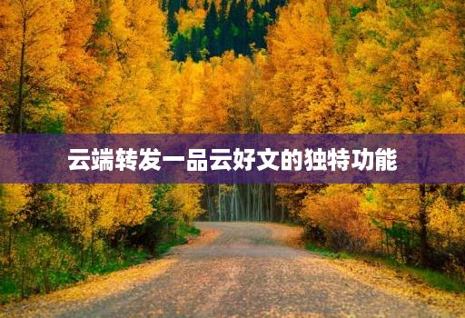 云端转发一品云好文的独特功能