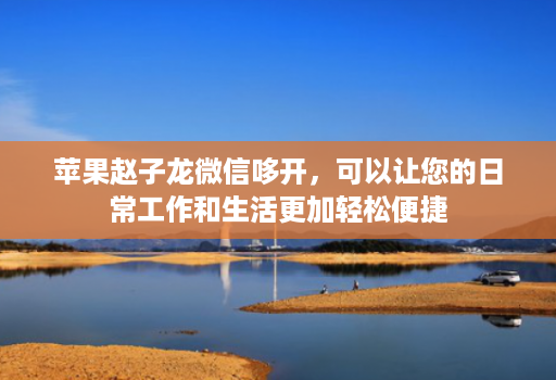 苹果赵子龙微信哆开,可以让您的日常工作和生活更加轻松便捷