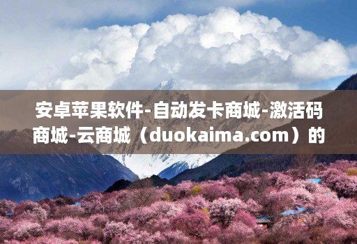 安卓苹果软件-自动发卡商城-激活码商城-云商城（duokaima.com）的简单介绍