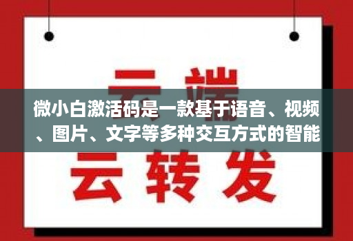 微小白激活码是一款基于语音、视频、图片、文字等多种交互方式的智能交互产品 微小白激活码是一款基于语音、视频、图片、文字等多种交互方式的智能交互产品
