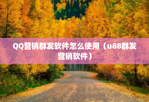 QQ营销群发软件怎么使用（u88群发营销软件）