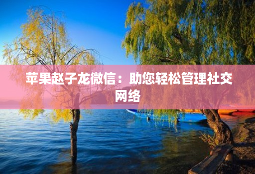 苹果赵子龙微信:助您轻松管理社交网络