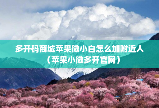 多开码商城苹果微小白怎么加附近人（苹果小微多开官网）