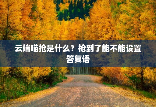 云端喵抢是什么?抢到了能不能设置答复语