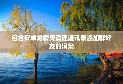 包含安卓龙精灵清理通讯录添加群好友的词条