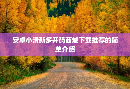安卓小清新多开码商城下载推荐的简单介绍