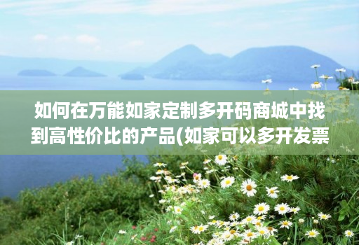 如何在万能如家定制多开码商城中找到高性价比的产品(如家可以多开发票么)