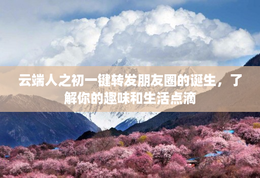 云端人之初一键转发朋友圈的诞生,了解你的趣味和生活点滴