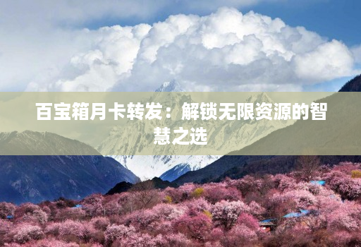 百宝箱月卡转发：解锁无限资源的智慧之选