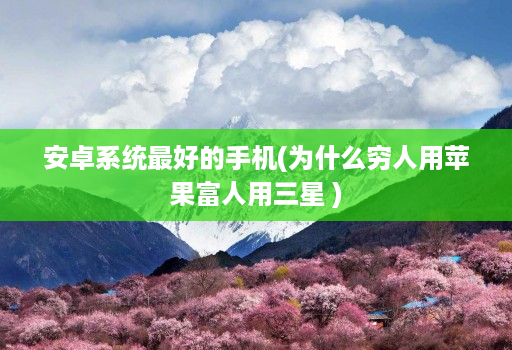 安卓系统最好的手机(为什么穷人用苹果富人用三星 )