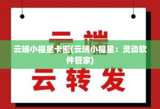 云端小福星卡密(云端小福星:灵动软件管家)