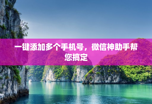 一键添加多个手机号,微信神助手帮您搞定