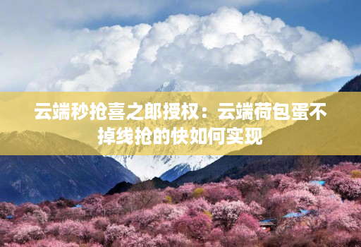 云端秒抢喜之郎授权:云端荷包蛋不掉线抢的快如何实现