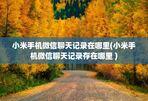 小米手机微信聊天记录在哪里(小米手机微信聊天记录存在哪里 )