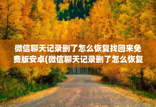 微信聊天记录删了怎么恢复找回来免费版安卓(微信聊天记录删了怎么恢复找回来免费软件 )