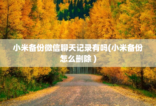 小米备份微信聊天记录有吗(小米备份怎么删除 )