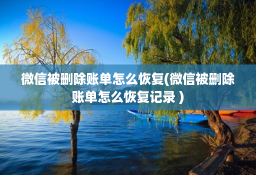 微信被删除账单怎么恢复(微信被删除账单怎么恢复记录 ) 微信被删除账单怎么恢复(微信被删除账单怎么恢复记录 )