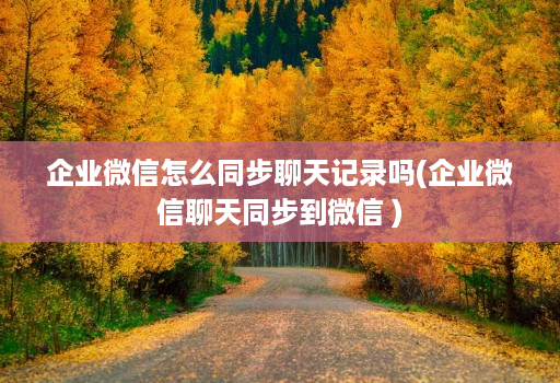 企业微信怎么同步聊天记录吗(企业微信聊天同步到微信 )