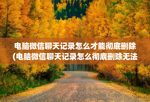 电脑微信聊天记录怎么才能彻底删除(电脑微信聊天记录怎么彻底删除无法恢复 )