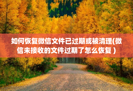 如何恢复微信文件已过期或被清理(微信未接收的文件过期了怎么恢复 )