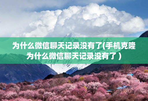 为什么微信聊天记录没有了(手机克隆为什么微信聊天记录没有了 )