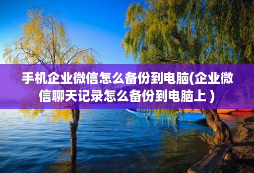 手机企业微信怎么备份到电脑(企业微信聊天记录怎么备份到电脑上 )
