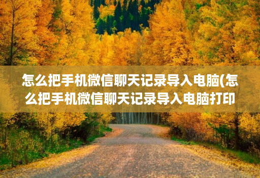 怎么把手机微信聊天记录导入电脑(怎么把手机微信聊天记录导入电脑打印 )