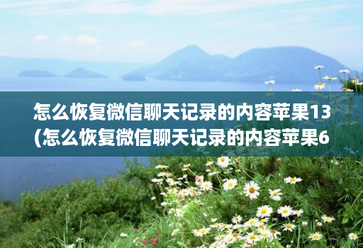 怎么恢复微信聊天记录的内容苹果13(怎么恢复微信聊天记录的内容苹果6 )