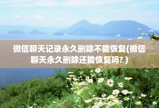 微信聊天记录永久删除不能恢复(微信聊天永久删除还能恢复吗? )