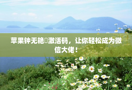 苹果钟无艳激活码,让你轻松成为微信大佬! 苹果钟无艳激活码,让你轻松成为微信大佬!