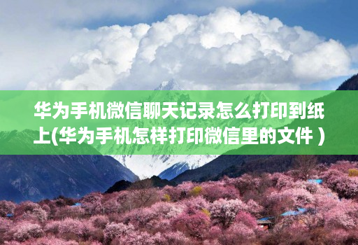 华为手机微信聊天记录怎么打印到纸上(华为手机怎样打印微信里的文件 )
