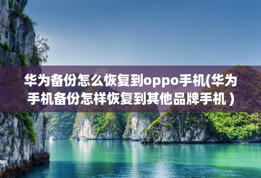 华为备份怎么恢复到oppo手机(华为手机备份怎样恢复到其他品牌手机 )
