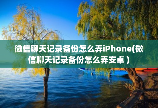微信聊天记录备份怎么弄iPhone(微信聊天记录备份怎么弄安卓 )
